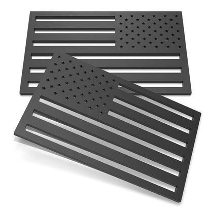 3D All-Black American Flag Emblem Decal